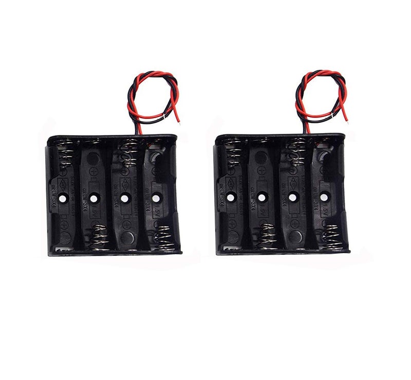 LampVPath (Pack of 2 4 AA Battery Holder with Leads, 4 AA Battery Holder with Wires - Image 2